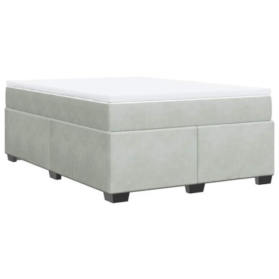 Vidaxl Box Spring Bed With Mattress Dark Gray King Velvet