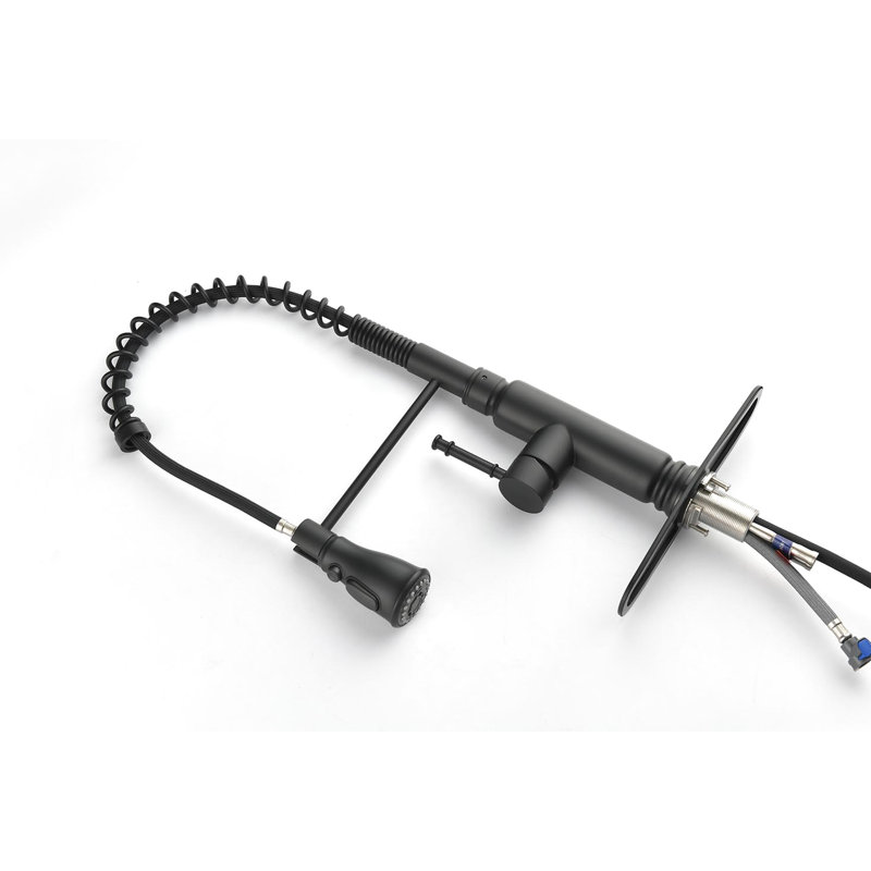 Robinet de cuisine tactile avec douchette rétractable - acier inoxydable noir mat, 3 modes de sortie d'eau, bec rotatif à 360 °, contrôle facile de la température et du débit, robinet en acier à capteur, buse rotative, réglages,