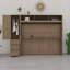 Lit escamotable avec garde-robe, tiroirs et tablettes ouvertes Murphy