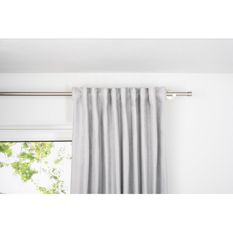 Habito Rillball Tab Top Room Darkening Single Door Curtain, 300cm W x 135cm D, Grey