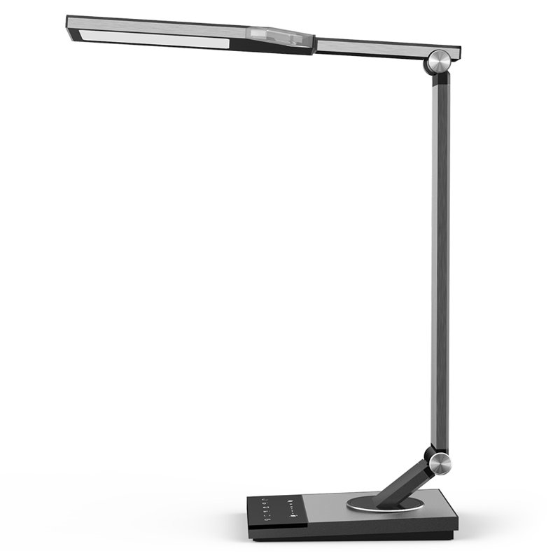Trevyn Adjustable Metal USB Desk Lamp, Black