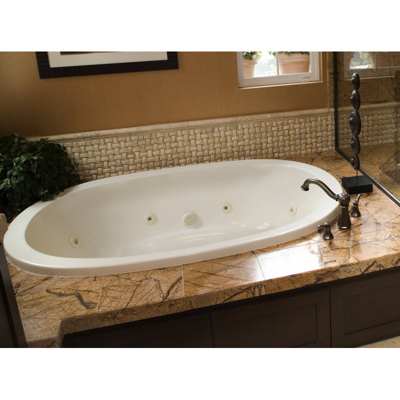 Baignoire tourbillon à chute 74" x 44" galaxie Designer, Biscuit