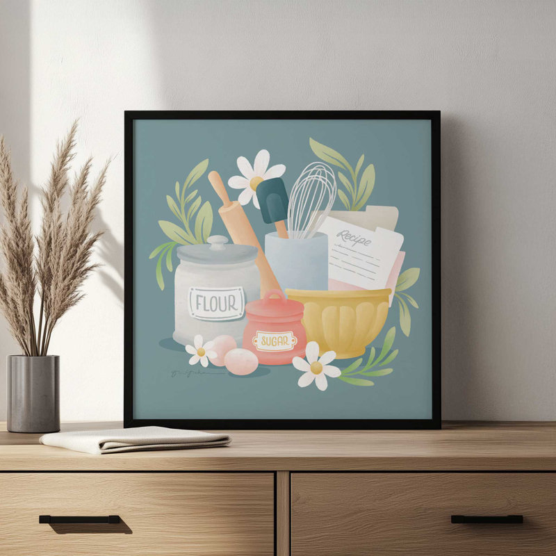 «Bake Shop I» par Gia Graham, reproduction d'art, 12" H x 12" W, Blanc