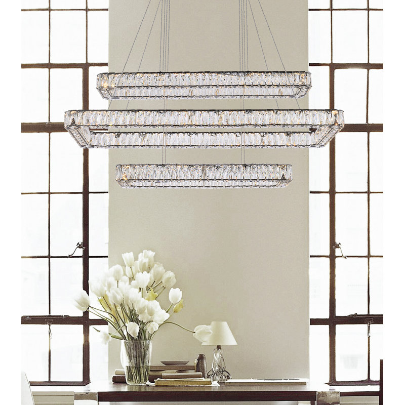 Maart 3 - Light LED Unique/Statement Pendant, Black, 80" H x 50" W x 19" D