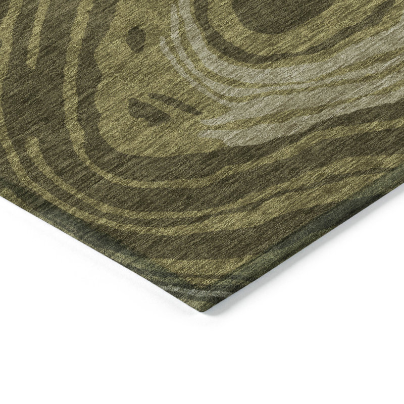 Red 3' x 5' Washable Synthetic Rectangular Area Rug