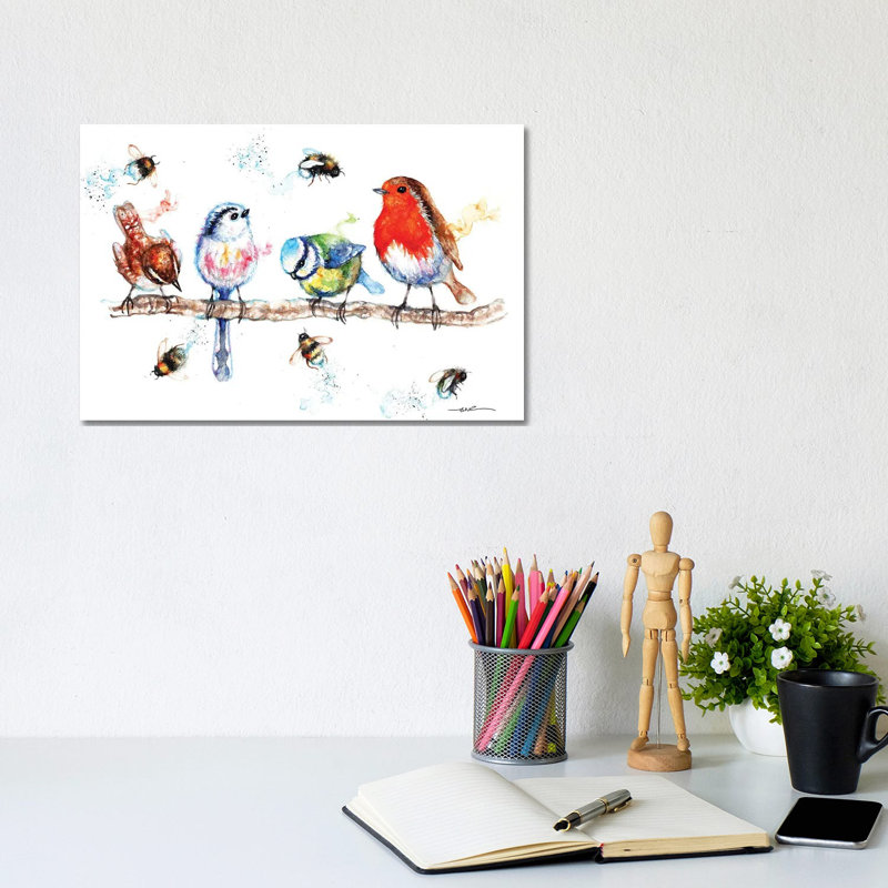 The Birds And The Bees by BebesArts - Gallery-Wrapped Canvas Giclée on Canvas, Wrapped Canvas, 20.32 cm H x 30.48 cm W