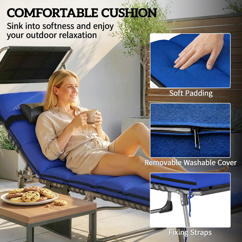 Outdoor Lounge Chair, Dark Blue