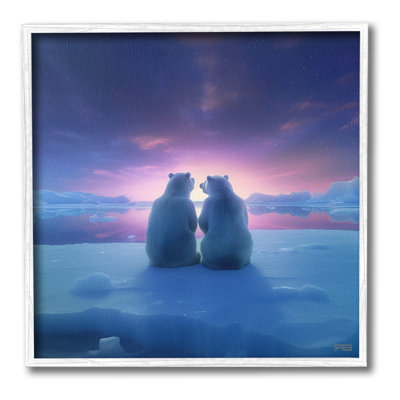 Polar Bears at Sunset Framed Giclee Art by RB