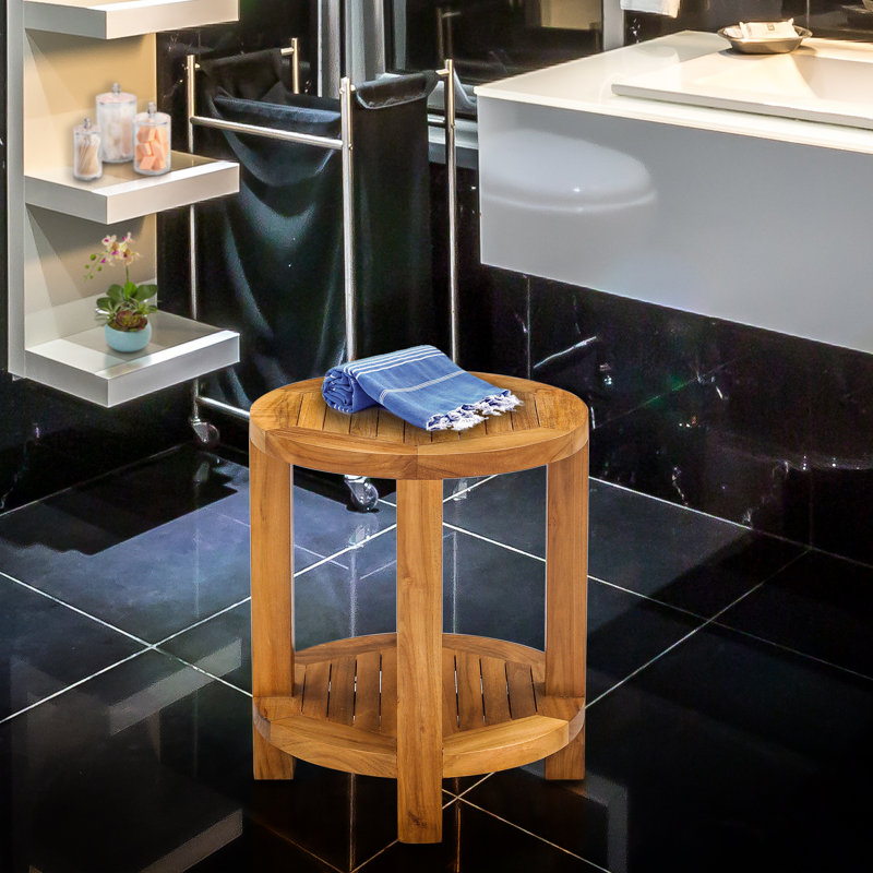 16'' W Wood Shower Bench