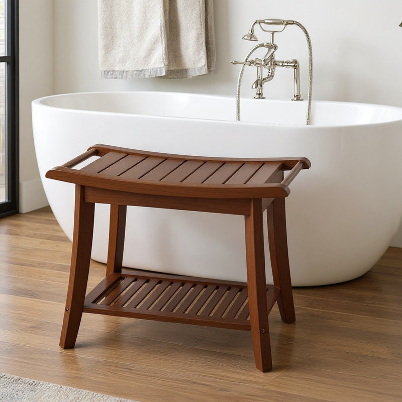 Assembly Required Bamboo Shower Bench, Walnut