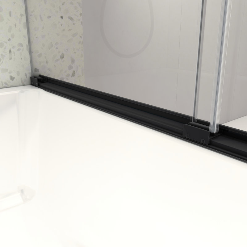 Double Sliding Matte Black Shower Door - 6076 Inch, 8mm Tempered Glass, Nano Easy Clean, Adjustable , -proof Inch Cleaning, Defence