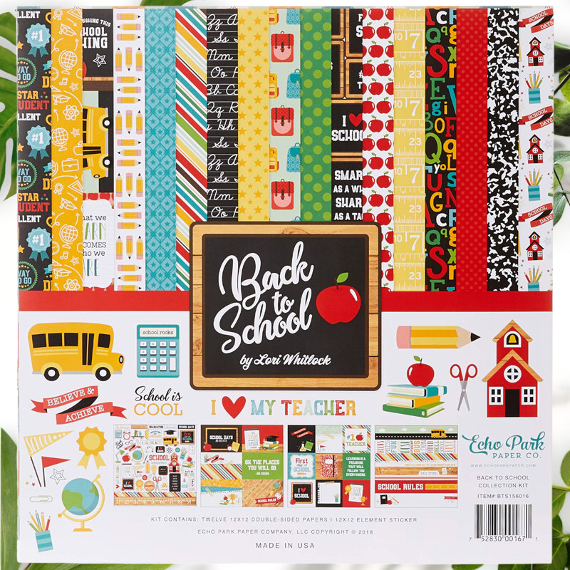 School Essentials Kit - 12 Double-Sided Patterned Papers