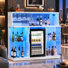 Armoire-bar 47 po avec lumières RVB Snsor, station de charge et supports en verre (avec réfrigérateur)