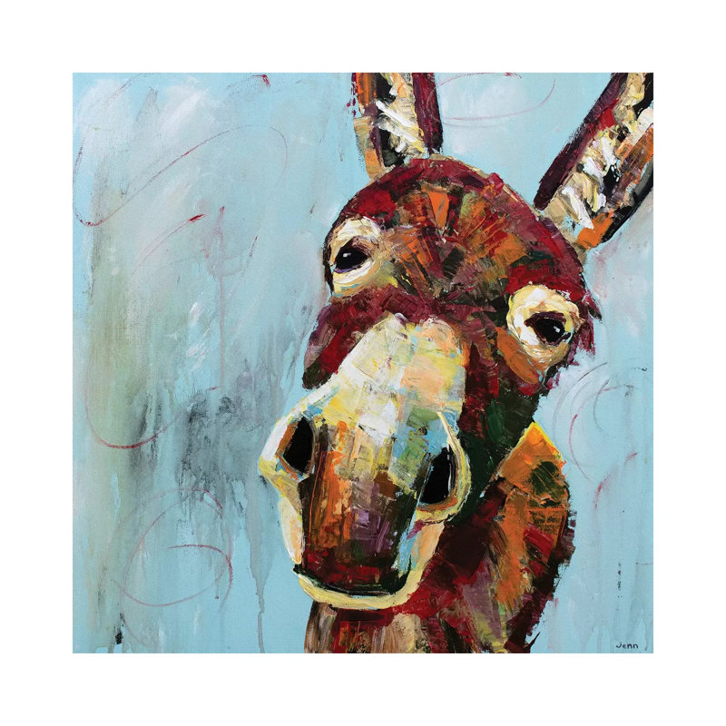 Funny Donkey by Jennifer Seeley - Wrapped Canvas Print, 30.48cm H x 30.48cm W