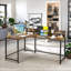 166Cm W L-Shaped Computer Desk With Steel Frame