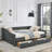 Daybed with Drawers Upholstered Tufted Sofa Bed,with Button on Back and Copper Nail on Waved Shape Arms-2052963752-2052963756