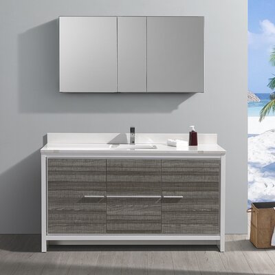 Ebern Designs Danna Rio 60"" Free-Standing Single Sink Bathroom Vanity Set with Mirror -  491824656891438F8592EA30F8E26B38