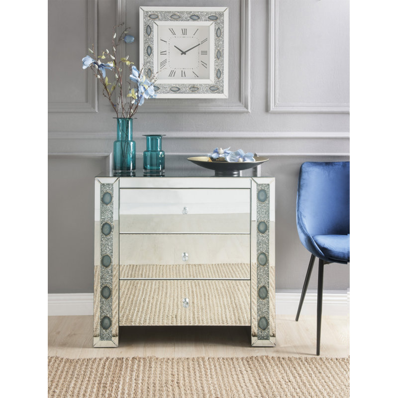 Console Sonia avec miroir et faux agate (assemblée)