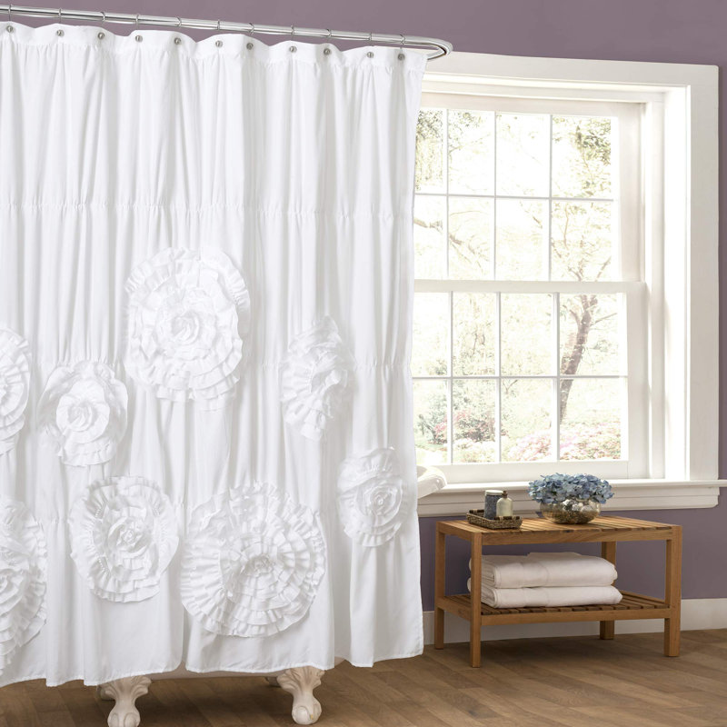 Byars Polyester Shower Curtain, White