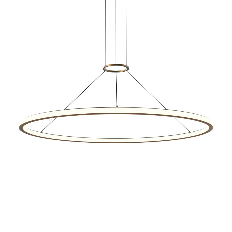 Luna 2 - Light LED Pendant, Painted Brass, 2700K, 1.5" H x 49.5" W x 49.5" D