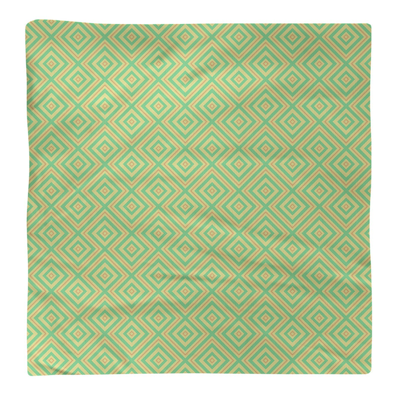 Polyester Toile Square Napkin, Green/Orange, 0.1" H x 10" W x 10" D, Cotton Twill