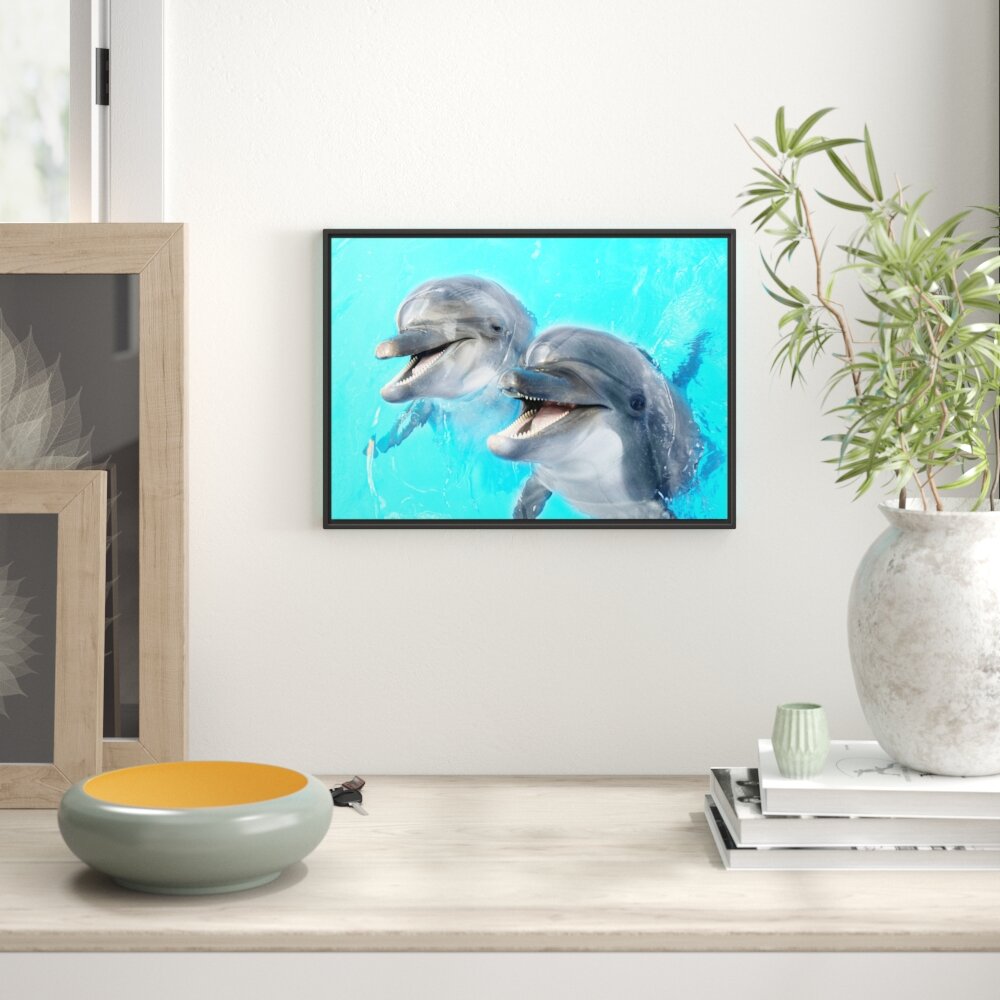 Gerahmtes Wandbild Delfinpaar