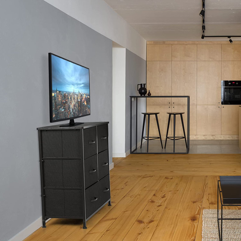 Commode 6 tiroirs Vazrig, Noir