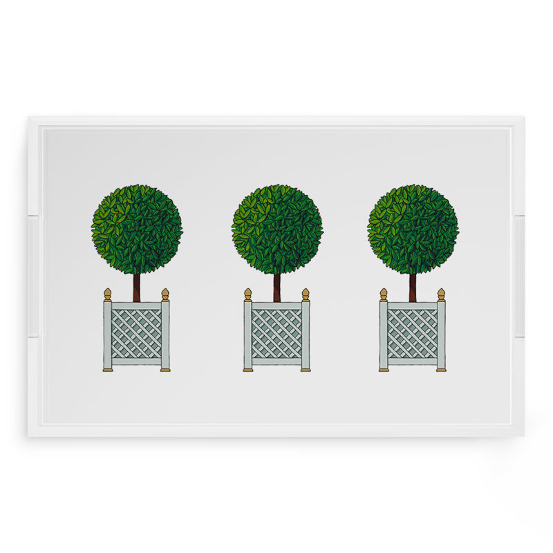 Timothy Corrigan Topiary Acrylic Rectangle Decorative Tray, 22.5"W x 14.5"D x 2"H
