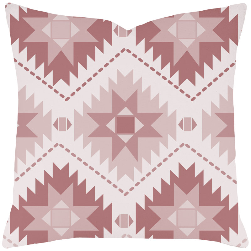 Housse de coussin en coton carrée/insert Aztec, 20 po X 20 po, Rouge