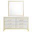 Commode large Jenny avec miroir, pieds dorés rétro modernes, blanc-117055995