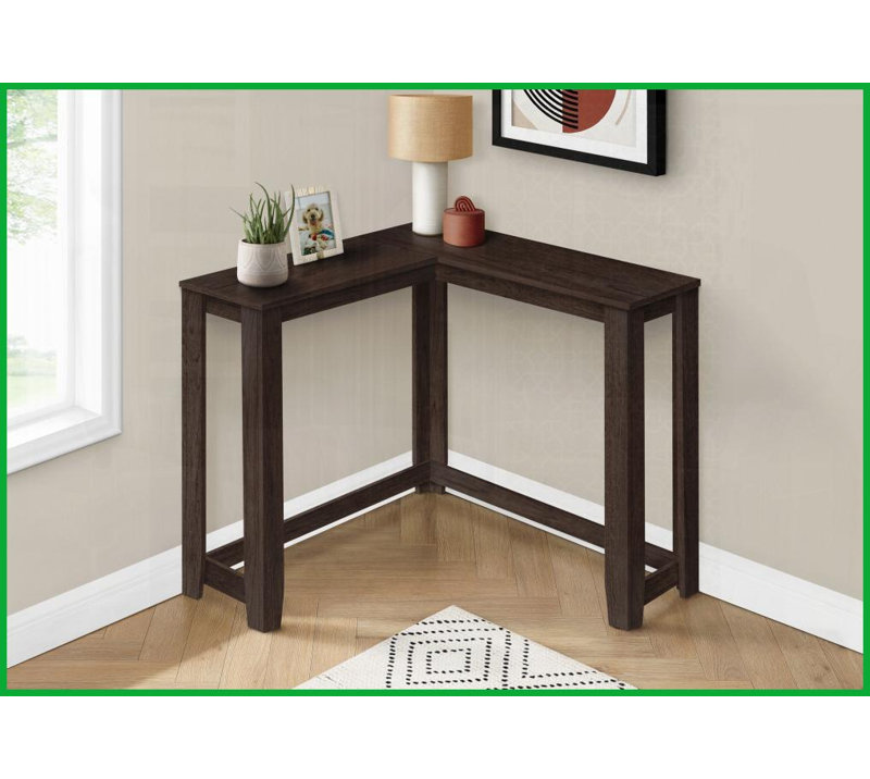 Table basse moderne en stratifié brun pour l'espace d'entrée et amp; Chambre à coucher, vaste surface à 2 niveaux