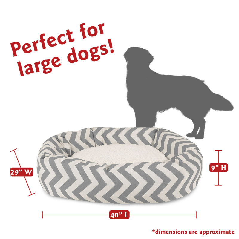 Traversin à chevrons, Gris, Grand (H 9 po x l 29 po x P 40 po);