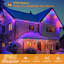 Guirlande lumineuse RVB multicolore pour l'extérieur, télécommande 43 modes, 240 lumières DEL de Noël de 18 pi, préréglages des Fêtes, prise de courant