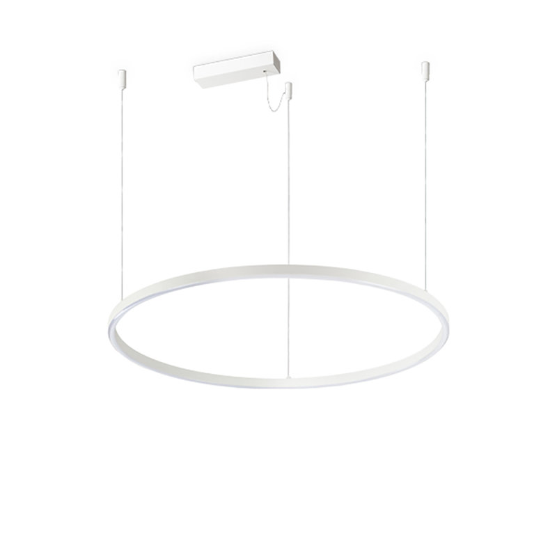 1 - Light Geometric LED Chandelier, 205cm H x 50cm W x 50cm D, White
