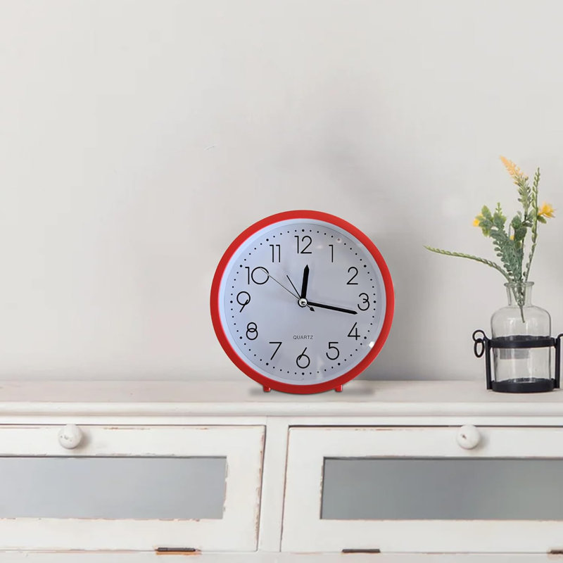 Quartz Movement / Crystal Alarm Tabletop Clock Red