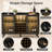 47'' W Black Sideboard Buffet Cabinet with LED Wine Rack, Open Storage Shelves and Metal Frame-615466941