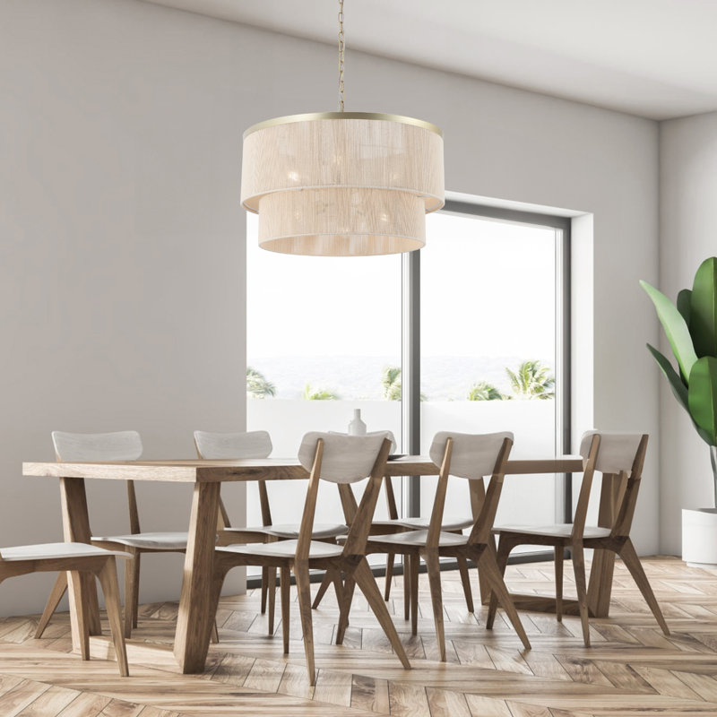 Ebern Designs 24" 6-Light Dimmable Drum Chandelier