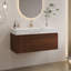 Meuble-lavabo suspendu de 91 cm (36 po) avec dessus en pierre frittée sans joint et lavabo en céramique – 1 tiroir à fermeture douce + 1 armoire, fixation murale-729145207