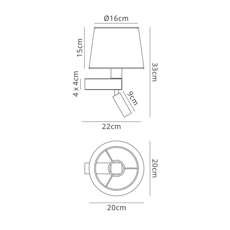 Kiro LED Wallchiere, Black
