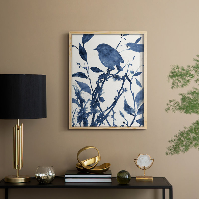 Bluebird Silhouette II, reproduction encadrée - bois massif, H 30 po x l 24 po