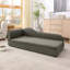 Canapé surdimensionné pour chiens de taille moyenne / grande - dossier moderne à vagues irrégulières, accoudoir simple, tissu en lin respirant de qualité supérieure, coussin moelleux et pieds en plastique bas-1184261108