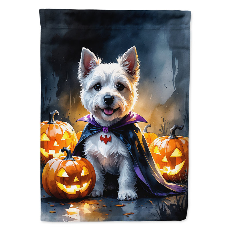 Drapeau de jardin chiot Halloween, Épagneul Westie