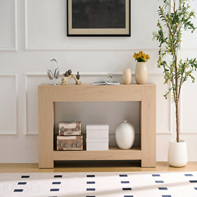 Rectangular Side Table, Wooden Rectangular Coffee Table Placed Behind The Sofa, Rustic-Style Entryway Table Suitable For Entrances, Hallways, And Livi