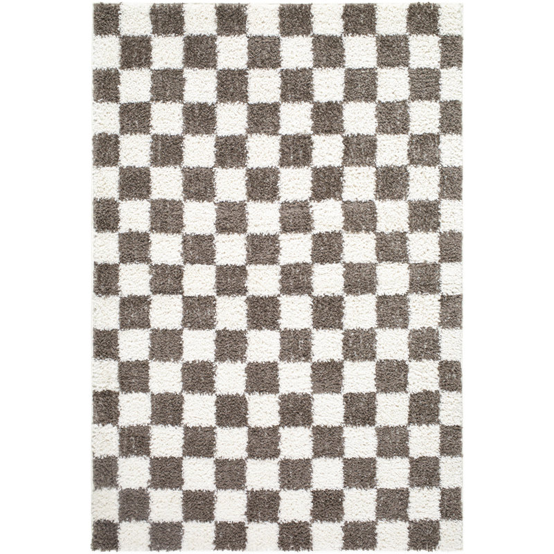  Edaline Machine Woven Rug, Rectangle 7'10" x 10', Black/White