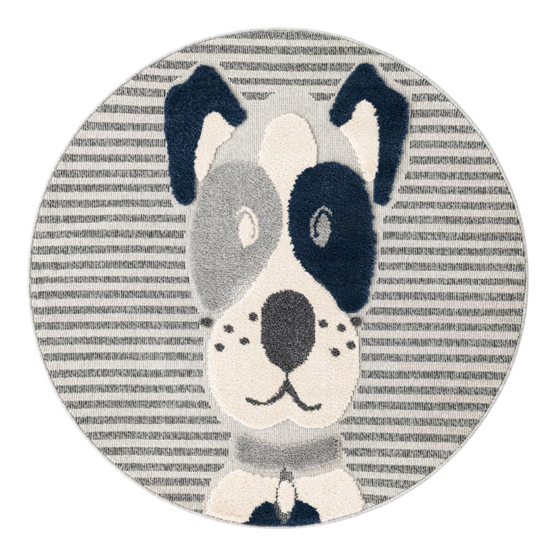 Unique Loom Doggo Whimsy Kids Rug, Round 5'1"