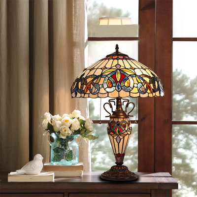 Lampe de table 3 lumières Howey Victorian Tiffany