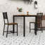 Ensemble de table de salle à manger rustique avec table industrielle et 2 chaises pour petits espaces ou coin-repas-456098190-456098187-456098226