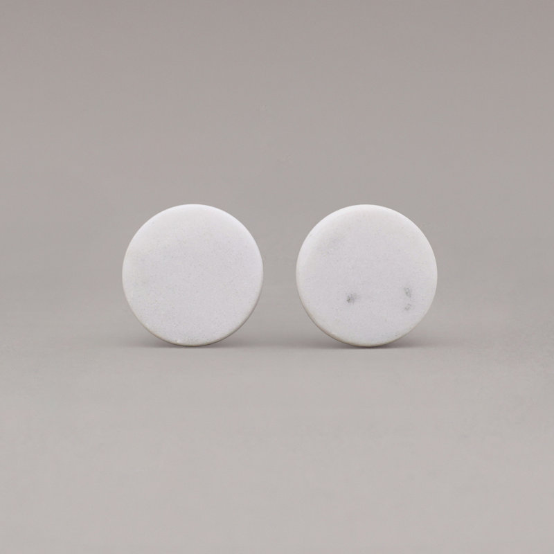 Marble Cone Knob, Carrara Marble