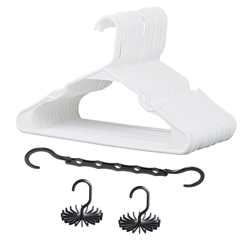 Anfernee Plastic Non-Slip Standard Hanger, White