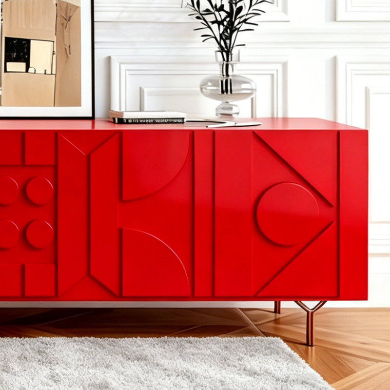 Meuble télé italien minimaliste, Rouge